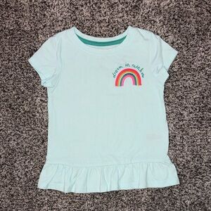 Cat & Jack Light Blue Rainbow Tee